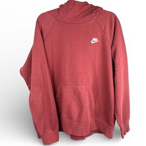Nike Women’s Hoodie XL Red Funnel Neck Hooded Sweatshirt
